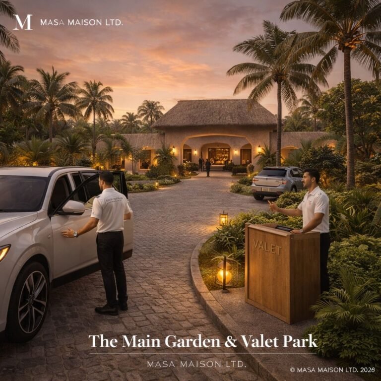 main garden and valet parking