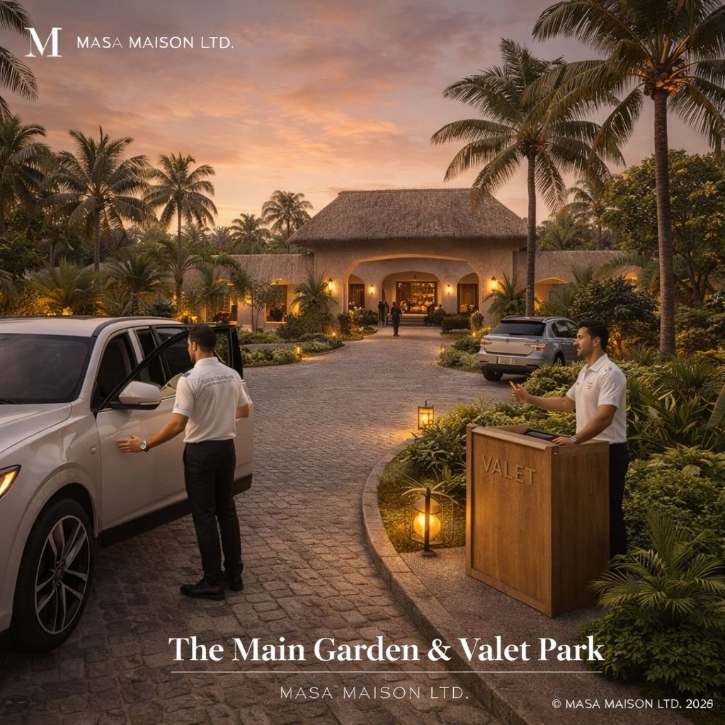 main garden and valet parking