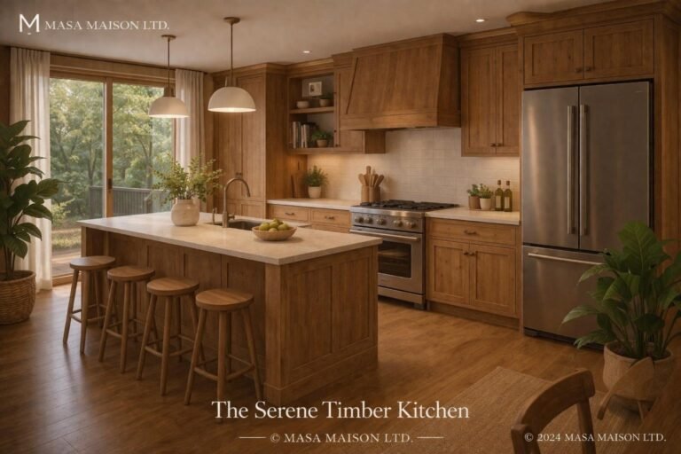 the serene timber kitchen